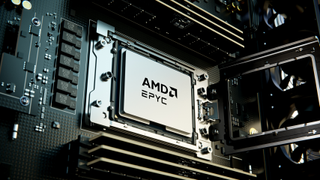 An AMD EPYC CPU in socket