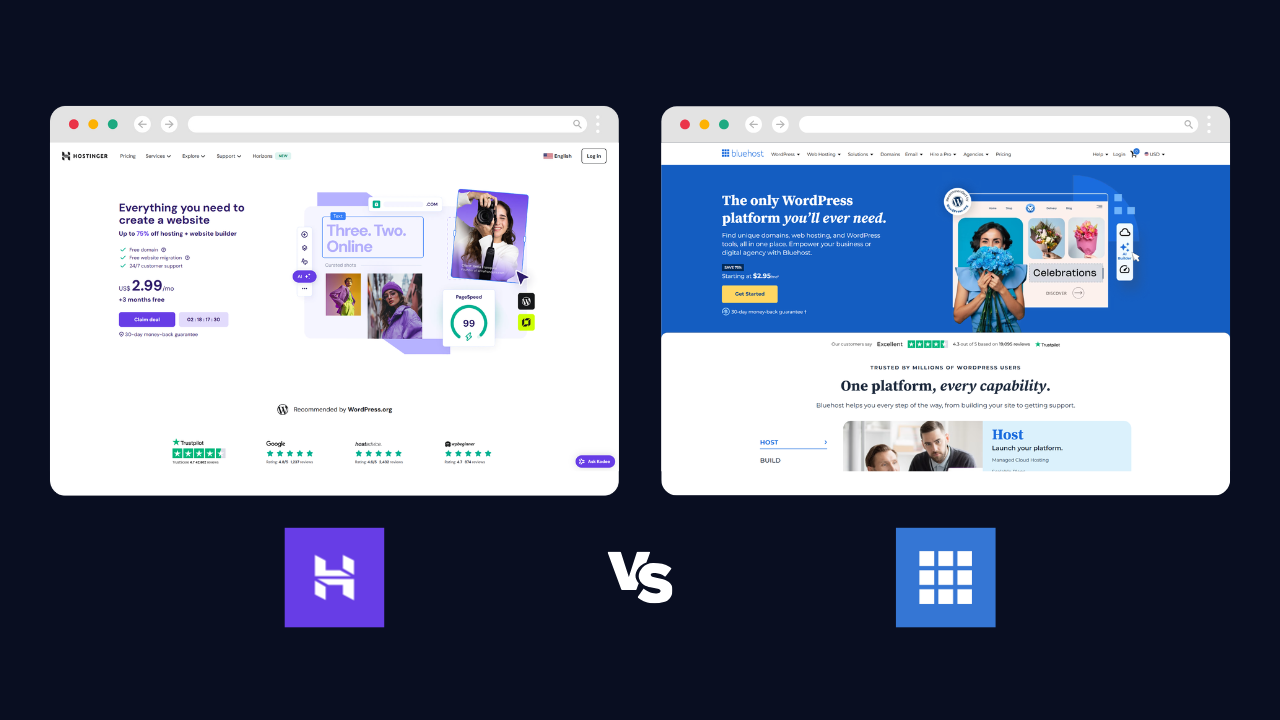 Bluehost vs Hostinger