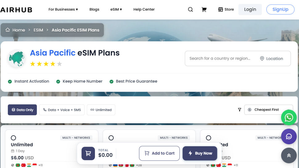 Airhub website screenshot (February 2026)
