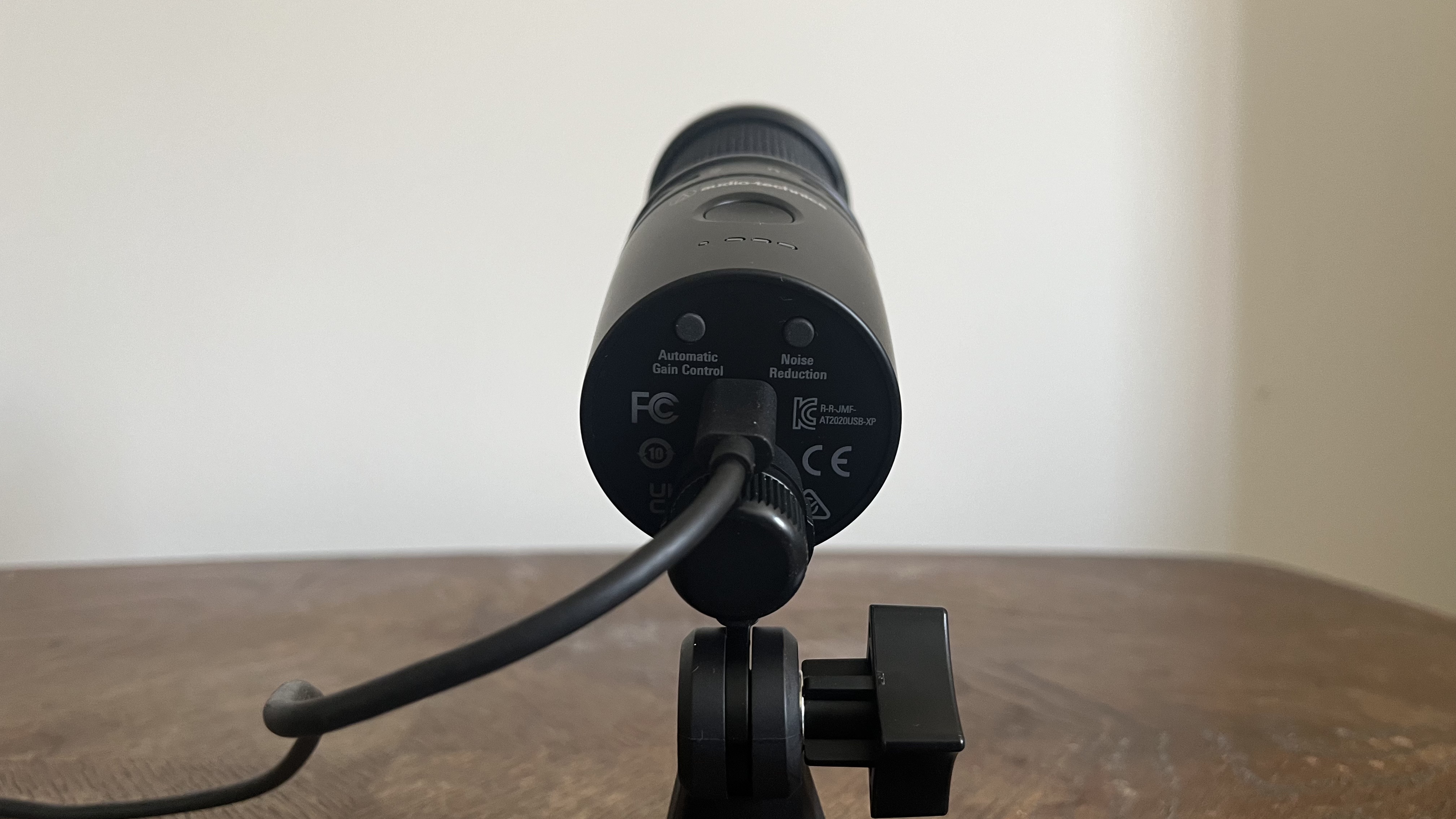 Audio Technica AT2020USB-XP on a small desk