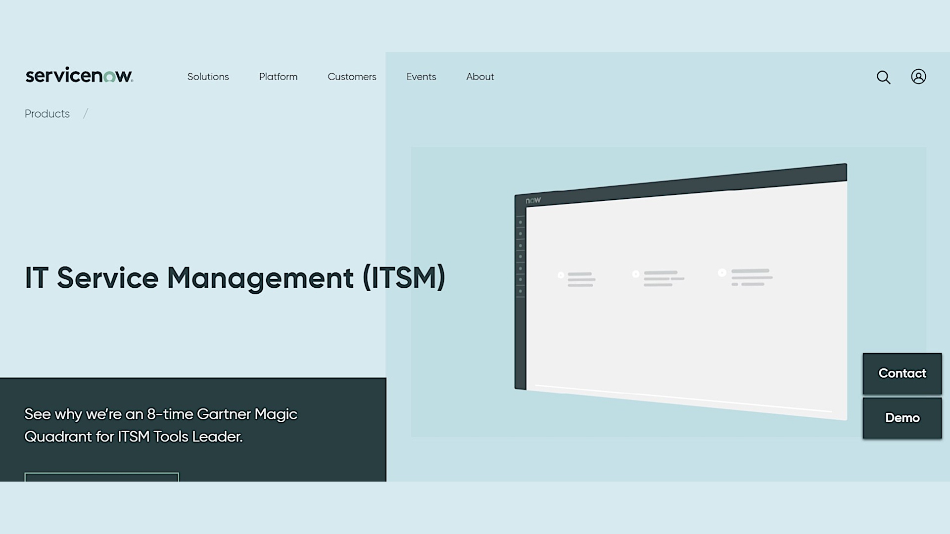 Screenshot of ServiceNow&amp;rsquo;s IT Service Management