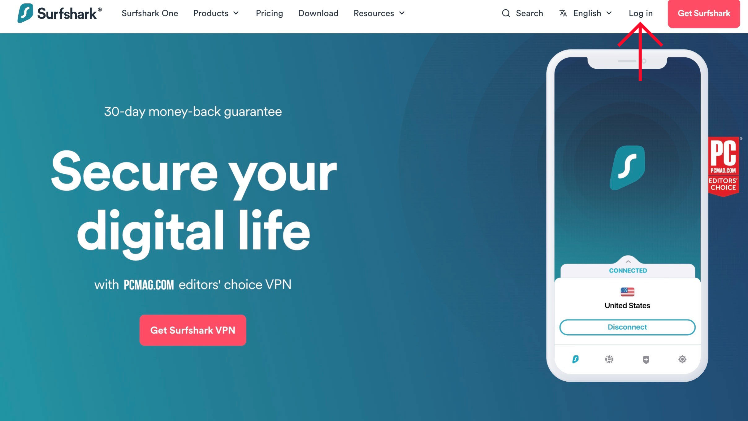 Surfshark website homepage