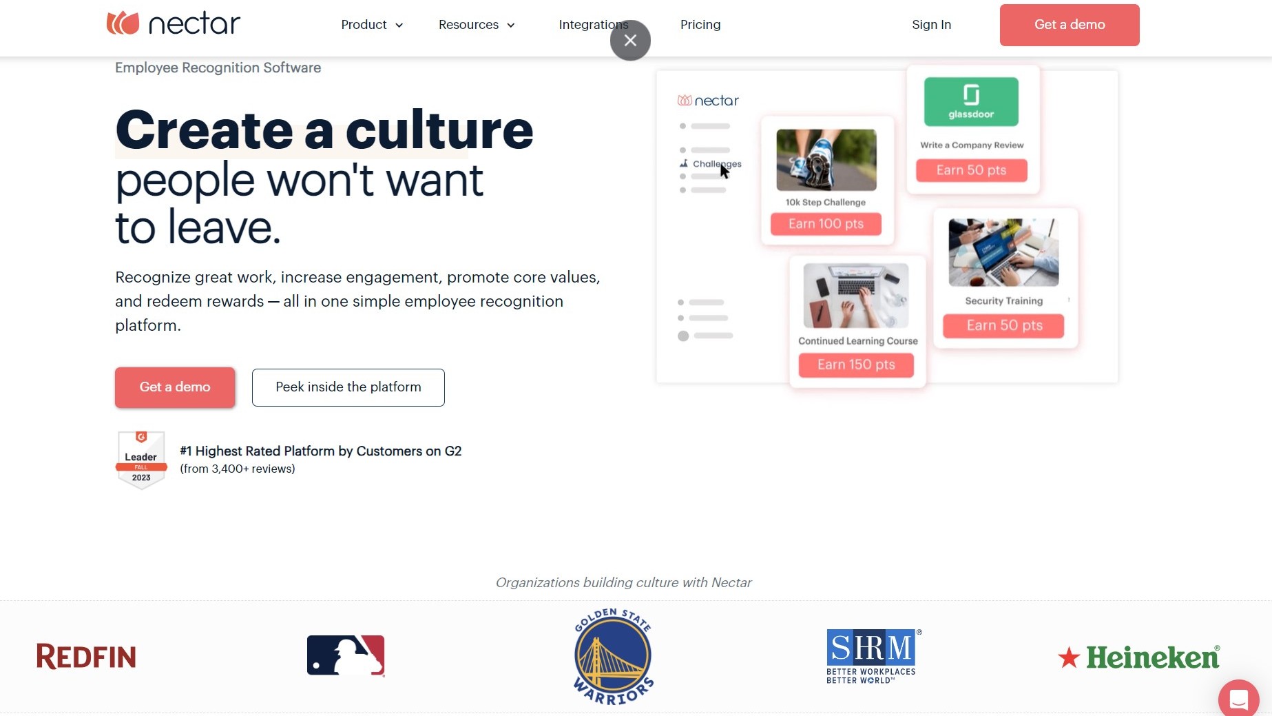 NectarHR website screenshot.