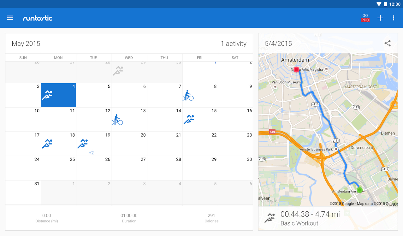 Runtastic Running & Fitness, winner of Best Android Wear Experience award