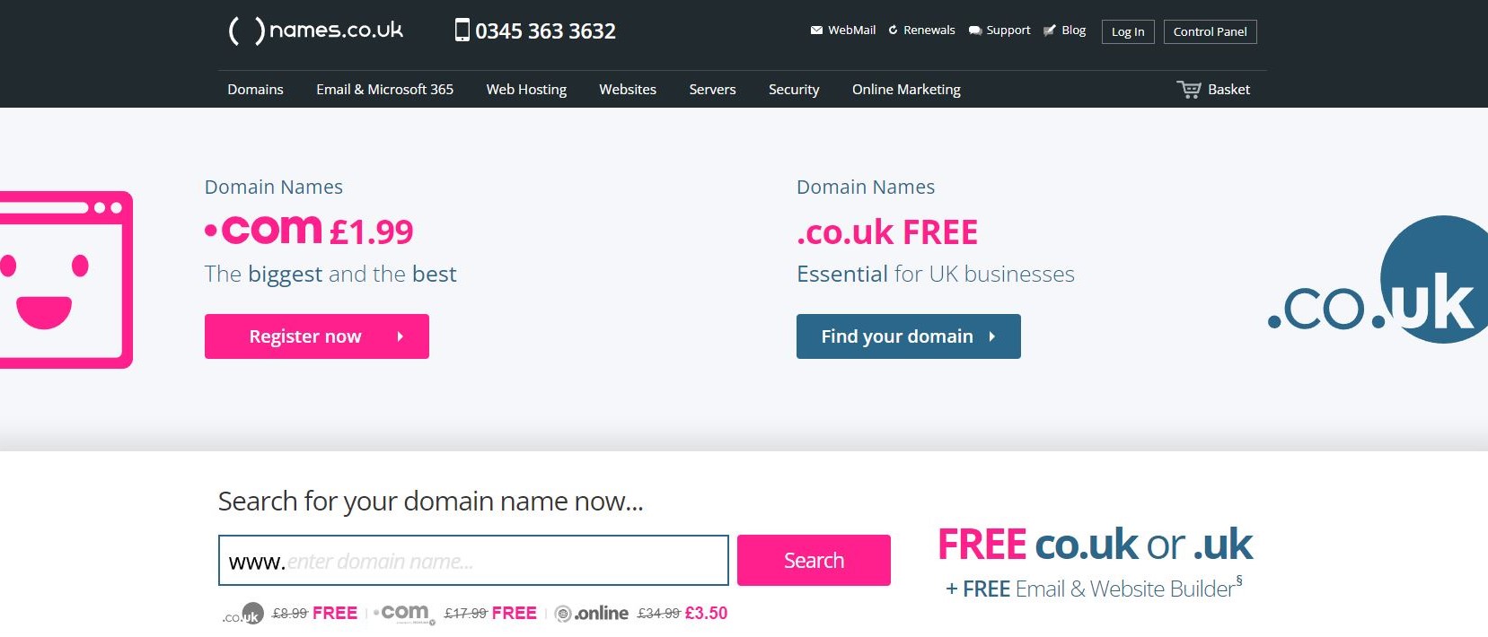 Names.co.uk Review Hero