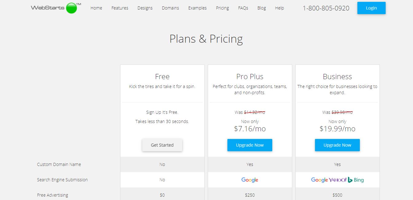 Here's a snapshot of WebStarts plans and prices&amp;nbsp;