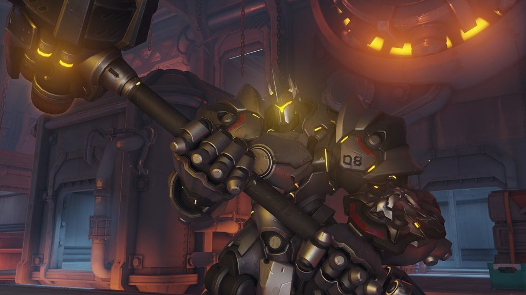 Overwatch 2 Reinhardt holding his primary weapon