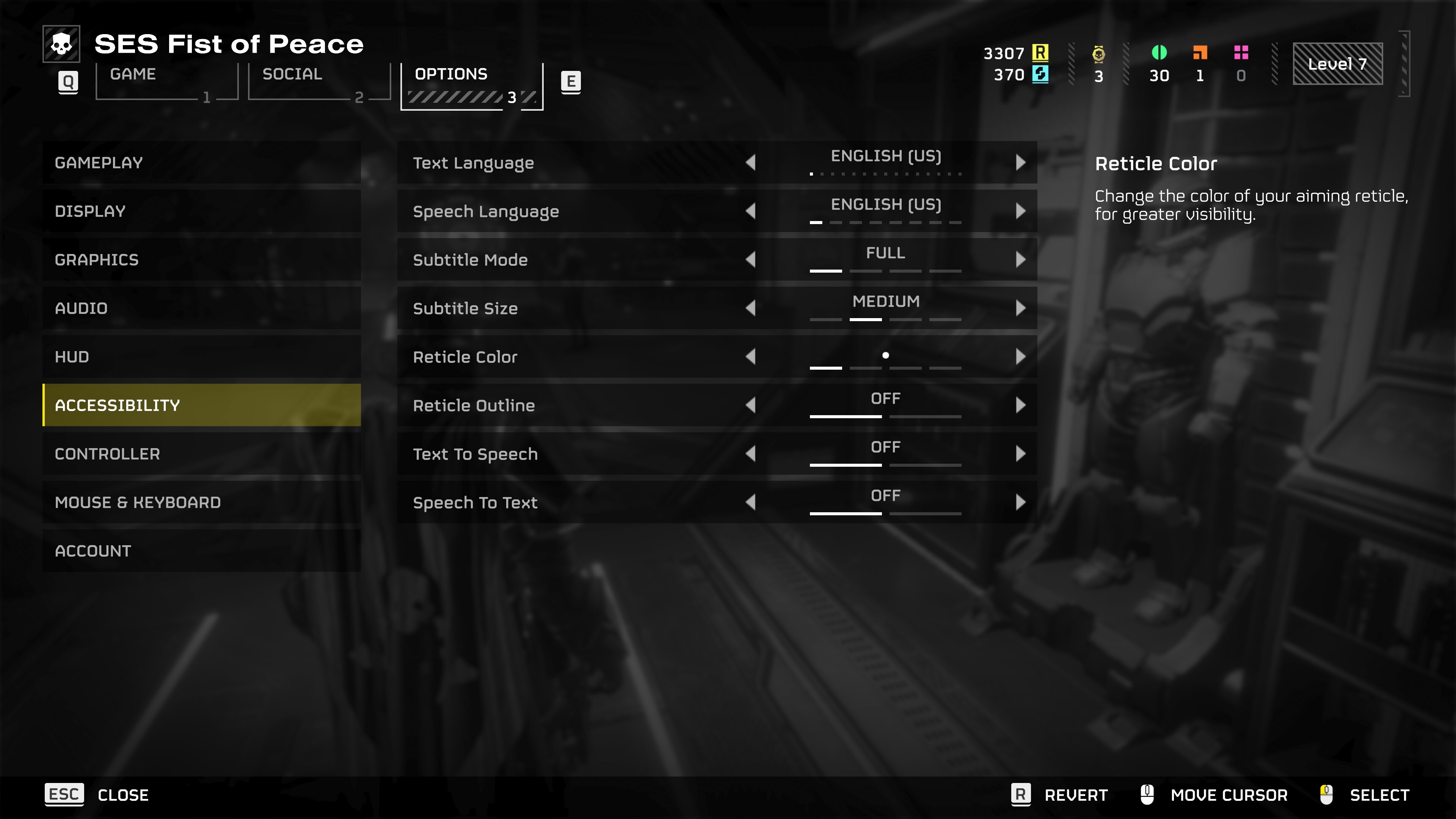 Accessibility in Helldivers 2.