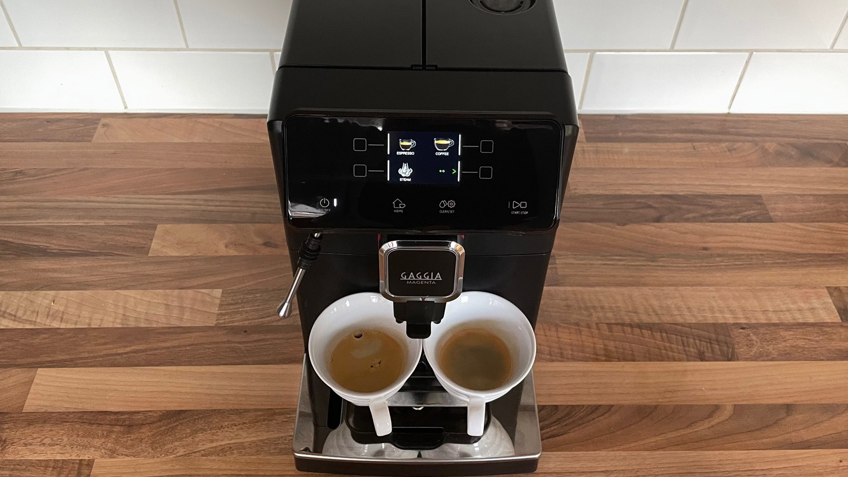 The Gaggia Magenta Plus having just been uised to brew two espressos