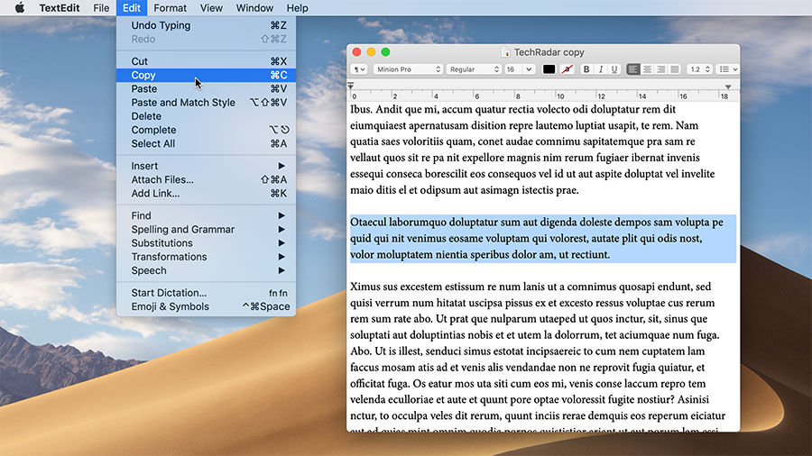 Cut, Copy and Paste commands in macOS&amp;rsquo;s Edit menu.