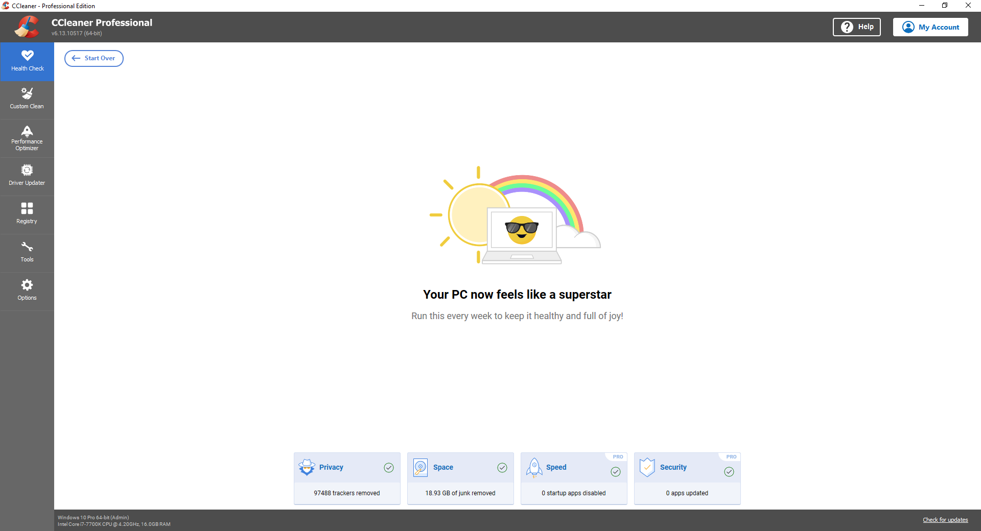 CCleaner Health Check