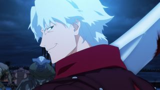 An animated Dante looks over his shoulder 